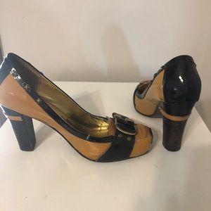 Naughty Monkey Multi colored heels with Buckle